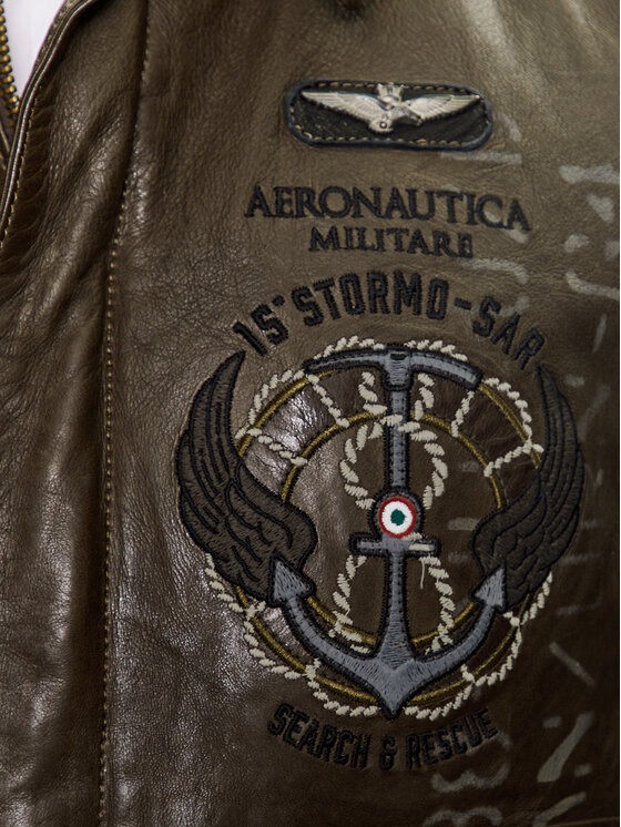 Aeronautica Militare Aeronautica Militare Usnjena jakna 231PN5027PL183 Rjava Regular Fit
