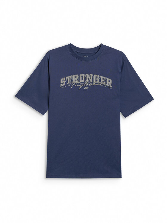4F 4F T-Shirt CAMPUS VIBES Granatowy Loose Fit