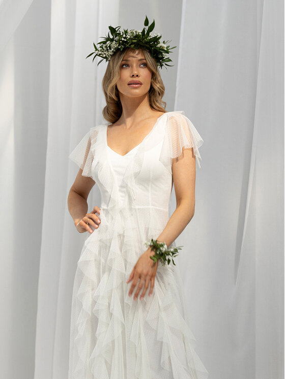 LIDIA KALITA LIDIA KALITA Sukienka wieczorowa Malou Biały Long Fit
