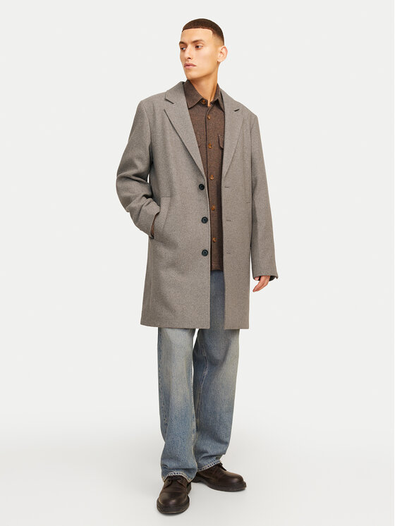 Jack&Jones Jack&Jones Vilnas mētelis Harris 12263845 Bēšs Regular Fit