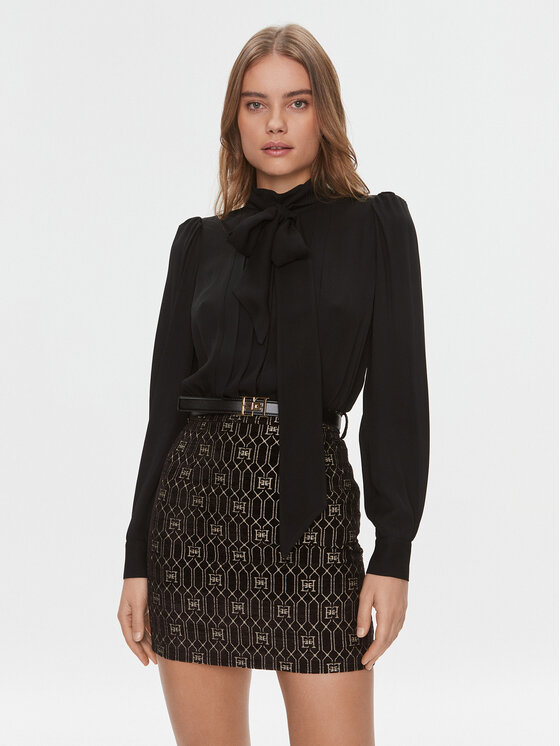 Elisabetta Franchi Rochie de zi AB-475-37E2-5469 Negru Regular Fit