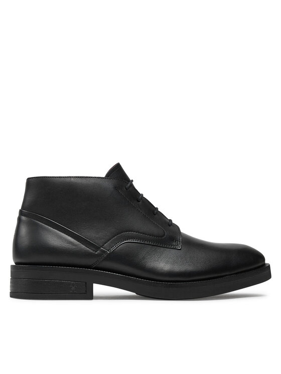 Tommy Hilfiger Šnurovacia obuv Tl Lth Boot FM0FM05265 Čierna