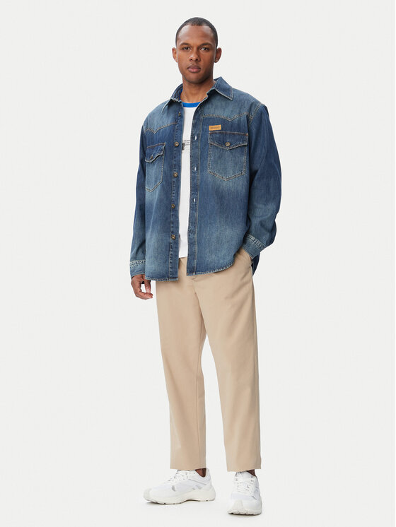 HUGO HUGO Джинсова сорочка Ebant 50565401 Голубий Oversize