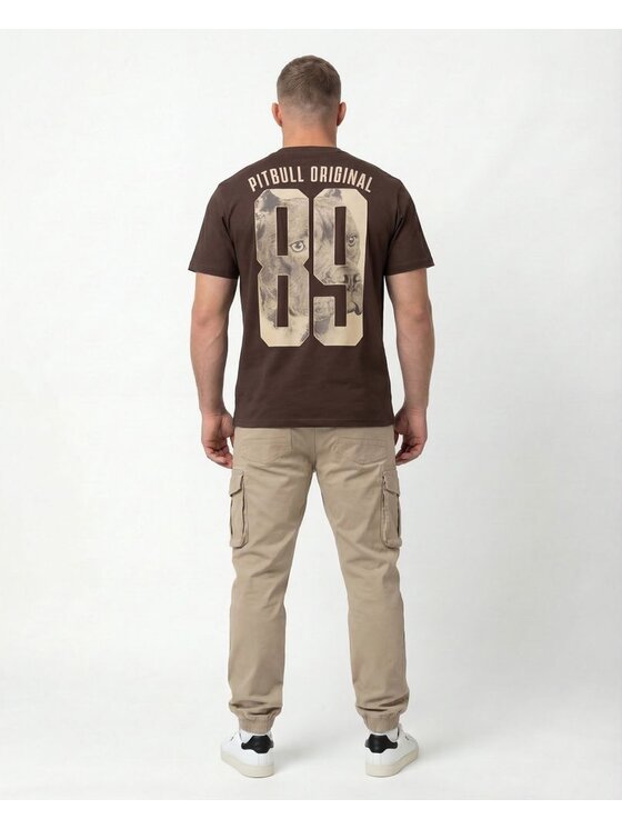 PITBULL PITBULL T-Shirt EIGHTY NINE DOG Brązowy ciemny Regular Fit