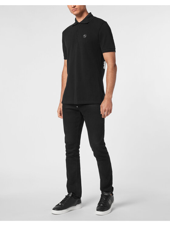 PHILIPP PLEIN PHILIPP PLEIN Polo 14727 Czarny Slim Fit