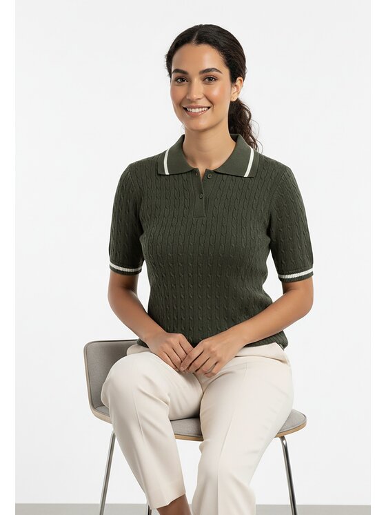 FIGL FIGL Polokošile M1268 Zelená Regular Fit