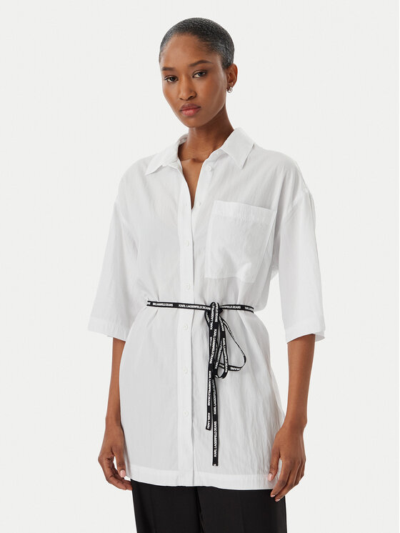 Karl Lagerfeld Jeans Koszula B2W11022 Biały Relaxed Fit