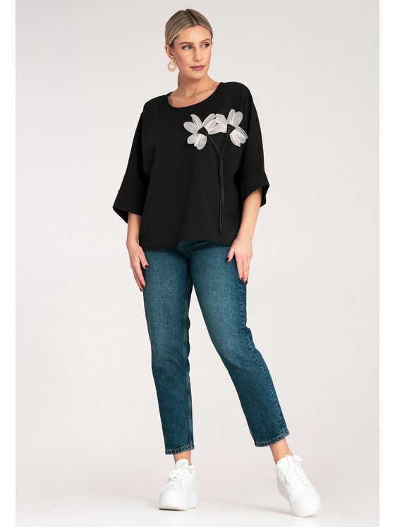 FIGL FIGL Blusa M1118 Nero Regular Fit