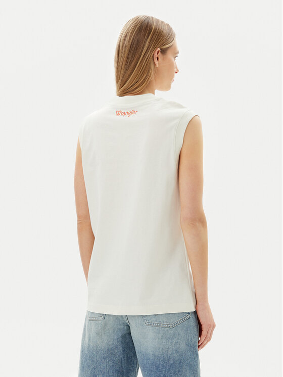 Wrangler Wrangler Majica Muscle 112362574 Bijela Relaxed Fit