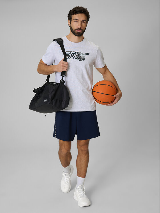 4F 4F T-Shirt ESSENTIAL 2 Szary jasny Regular Fit