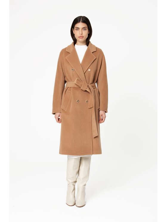 GIODORO GIODORO Μάλλινο παλτό M Καφέ Straight Fit