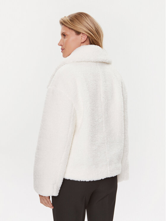 Boss Boss Báránybőr kabát Curmina 50503419 Fehér Oversize