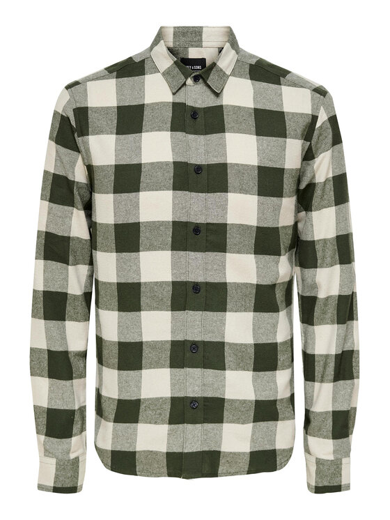 Only & Sons Only & Sons Camicia Gudmund 22007112 Verde Slim Fit