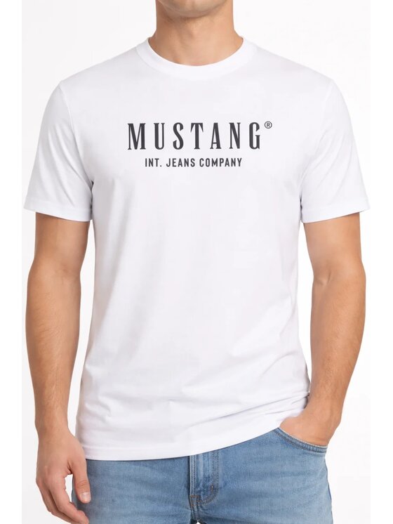 Mustang Mustang T-Shirt Style Alex Biały Regular Fit