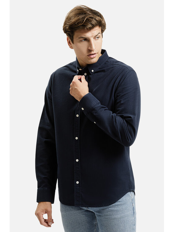 Cross Jeans Cross Jeans Koszula 35623-001 Granatowy Regular Fit