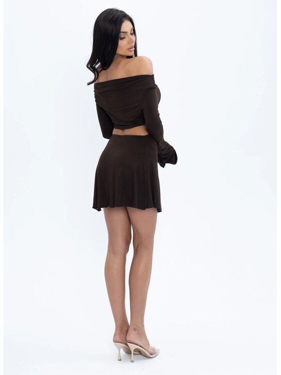 Love Saints Love Saints Sukienka dzianinowa L26LF-SU-K10 Brązowy Slim Fit