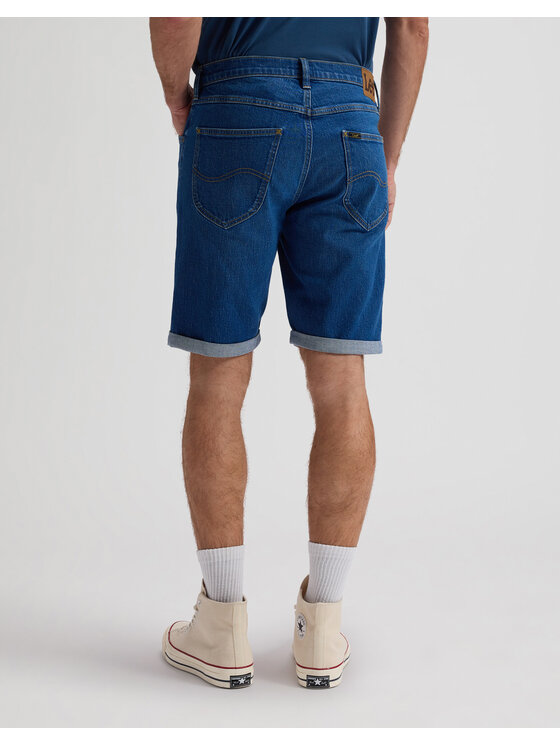 Lee Lee Szorty jeansowe 5 POCKET SHORT Niebieski Straight Leg