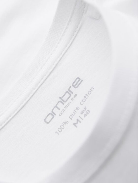 Ombre Ombre Komplet t-shirtów OM-TSBS-0268 Biały Regular Fit