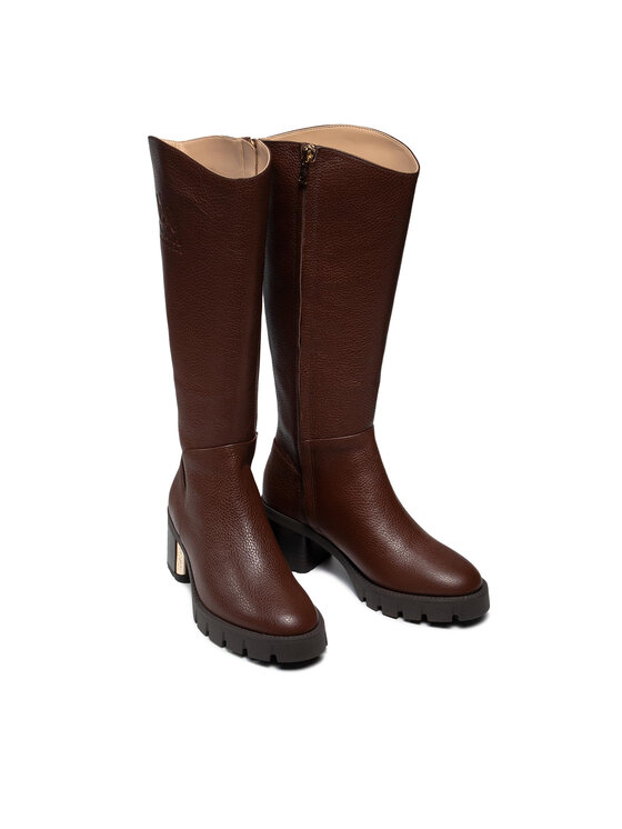 Coach Boty Cindy Leather Boot C5911 WAL Hnědá Modivo.cz