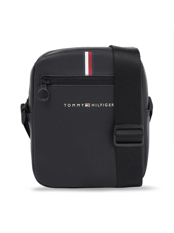 Tommy Hilfiger Kleine Umhängetasche Th Essential Pique Mini Reporter AM0AM11544 Schwarz