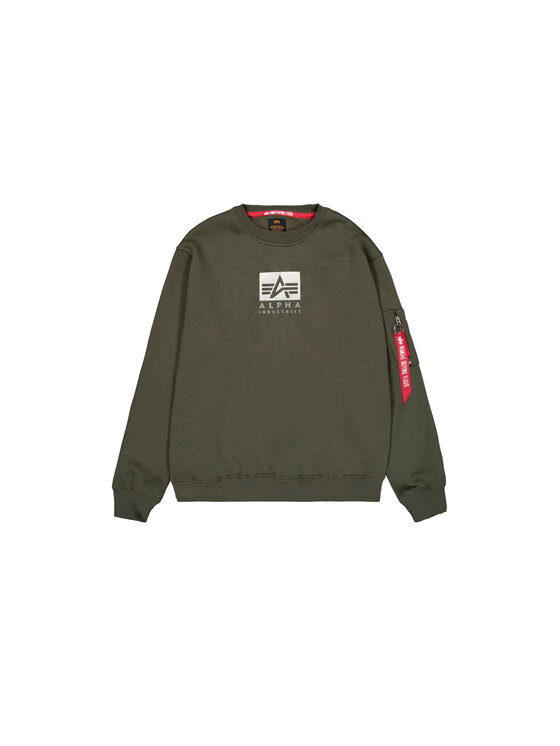 Alpha Industries Alpha Industries Bluza Satin Logo Sweatshirt Zielony Regular Fit