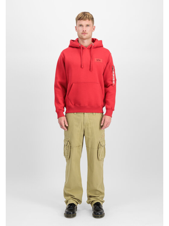 Alpha Industries Alpha Industries Bluza Back Print Hoodie Czerwony Regular Fit