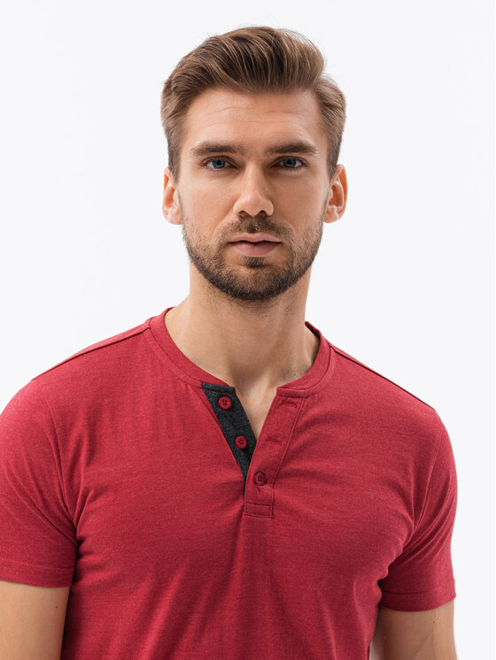 Ombre Ombre Polo S1390 Czerwony Regular Fit