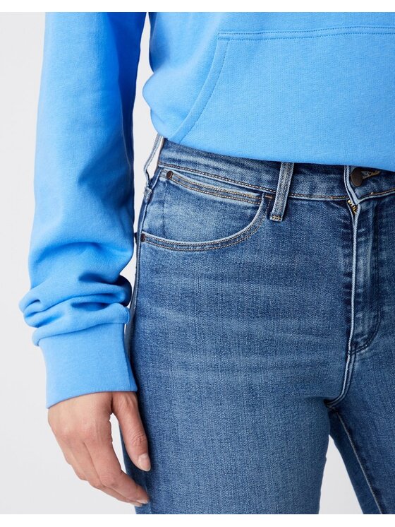 Wrangler Wrangler Jeansy SKINNY HIGH Niebieski Skinny Fit