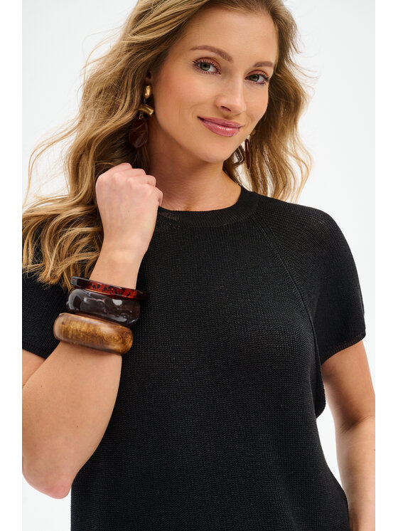 blue shadow blue shadow Top Rene Czarny Regular Fit