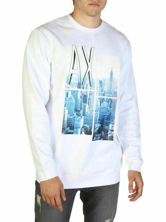 Armani Exchange Armani Exchange Mikina 3ZZM71 ZJQ2Z 1100 Bílá Regular Fit