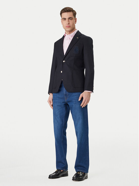 Tommy Hilfiger Tommy Hilfiger Sako Pennu Crest Club MW0MW41807 Tmavomodrá Slim Fit