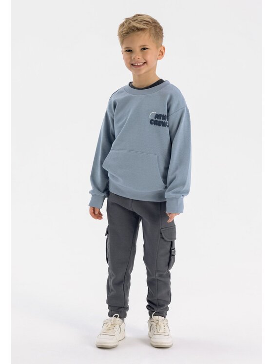 Dziecięce Spodnie dresowe minoti, Rozmiar 104/110, Szare, 23fleece4