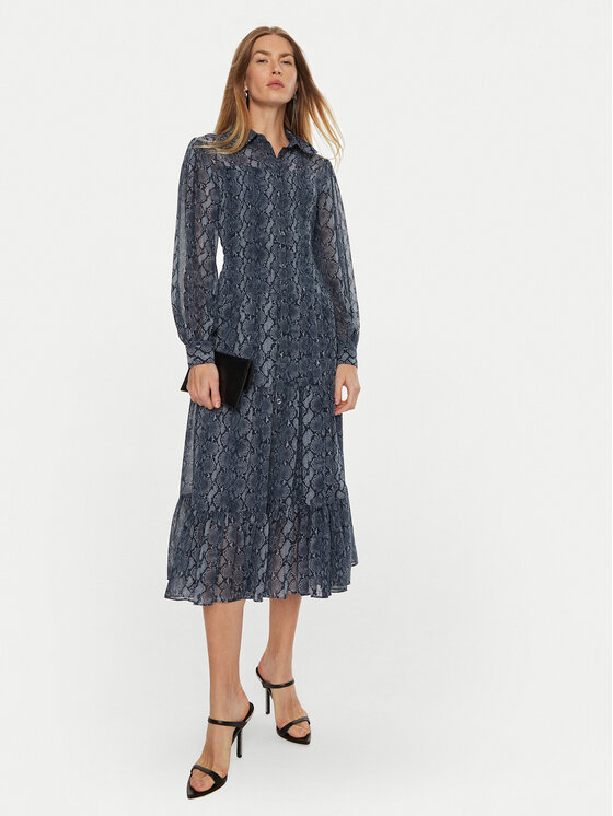 MICHAEL Michael Kors MICHAEL Michael Kors Rochie tip cămașă MF482L7F4N Albastru Regular Fit