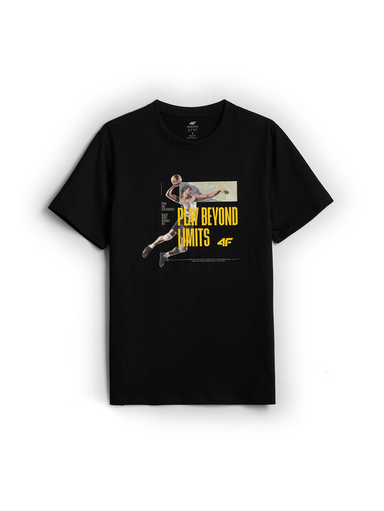 4F 4F T-Shirt STUDIO 4F Czarny Regular Fit