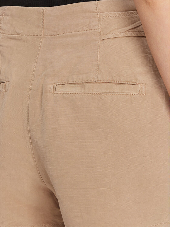 Guess Guess Pantalon scurți din material W5GD1J WG8N0 Bej Relaxed Fit