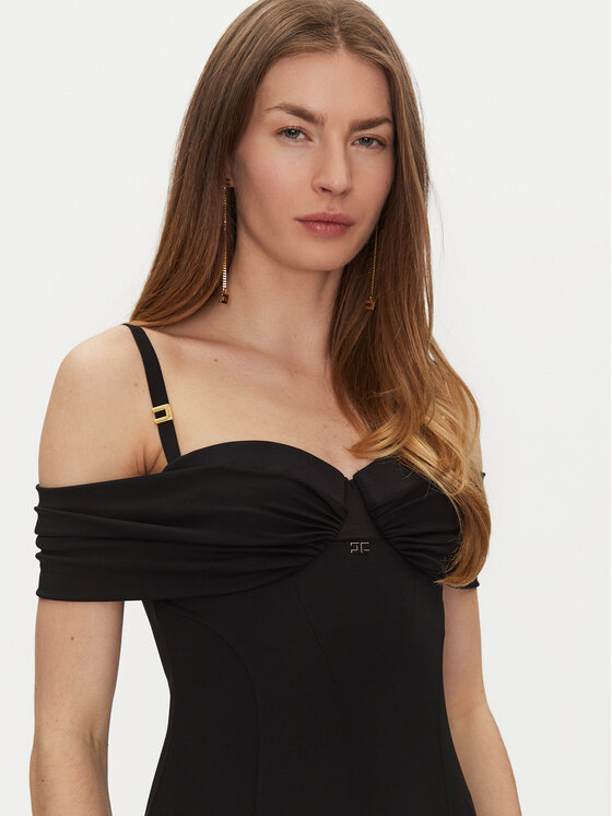 Elisabetta Franchi Elisabetta Franchi Sukienka wieczorowa AB-R08-51E2-V800 Czarny Regular Fit
