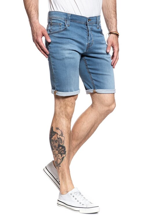 Mustang Mustang Pantaloncini di jeans CHICAGO SHORT Blu Slim Fit