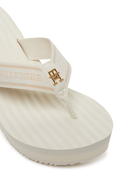 Tommy Hilfiger Tommy Hilfiger Σαγιονάρες Th Stripes Wedge Beach Sandal FW0FW08521 Λευκό