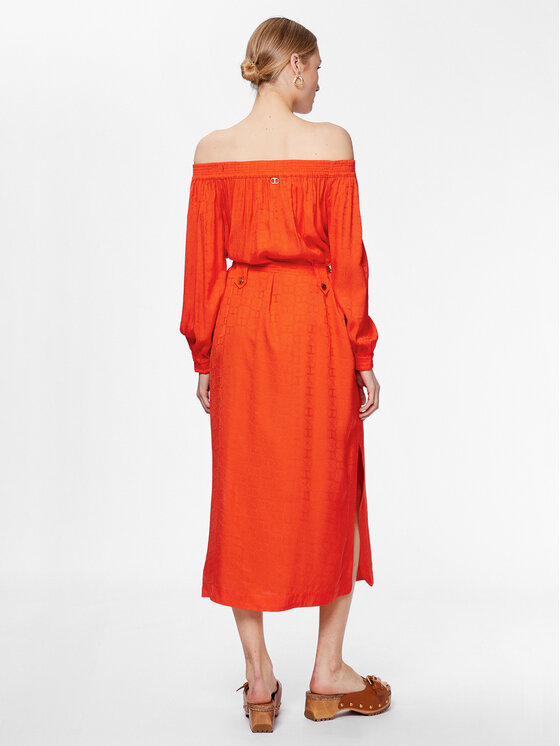 TWINSET TWINSET Poletna obleka 231TT2141 Oranžna Regular Fit