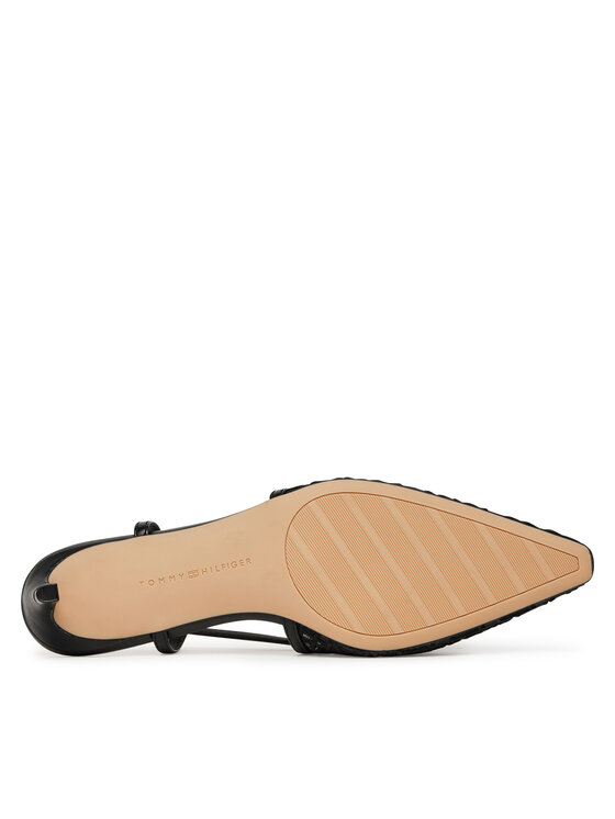Tommy Hilfiger Tommy Hilfiger Szandál Mono Squared Toe Kitten Slingb FW0FW08746 Fekete