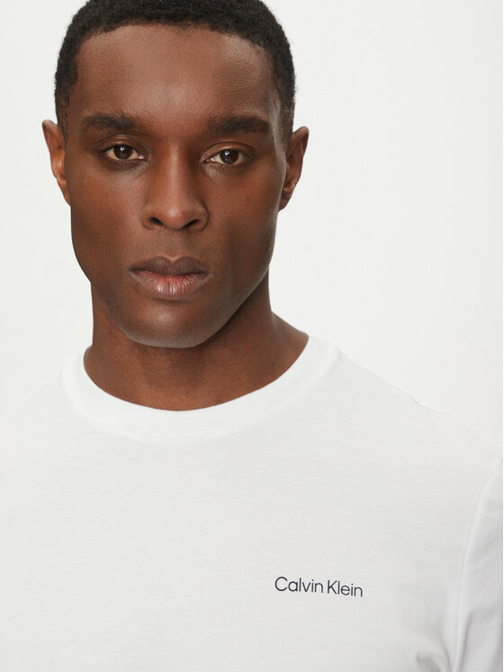 Calvin Klein Calvin Klein Tricou Linear Box Logo K10K114152 Alb Regular Fit