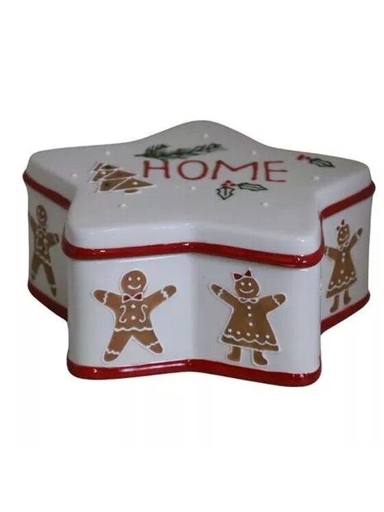 MIAhome MIAhome Pojemnik świąteczny ceramiczna GWIAZDKA Biały