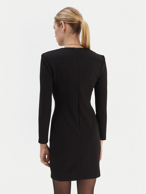 Rinascimento Rinascimento Koktejlové šaty CFC0126529003 Čierna Slim Fit