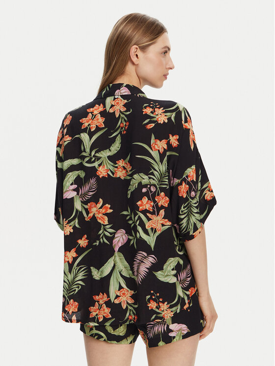 Roxy Roxy Риза Beach Nostalgia ERJWT03680 Черен Relaxed Fit