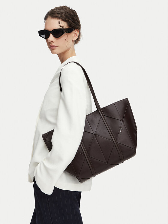 Calvin Klein Geantă Woven Medium Carryall LV04F3548G Maro