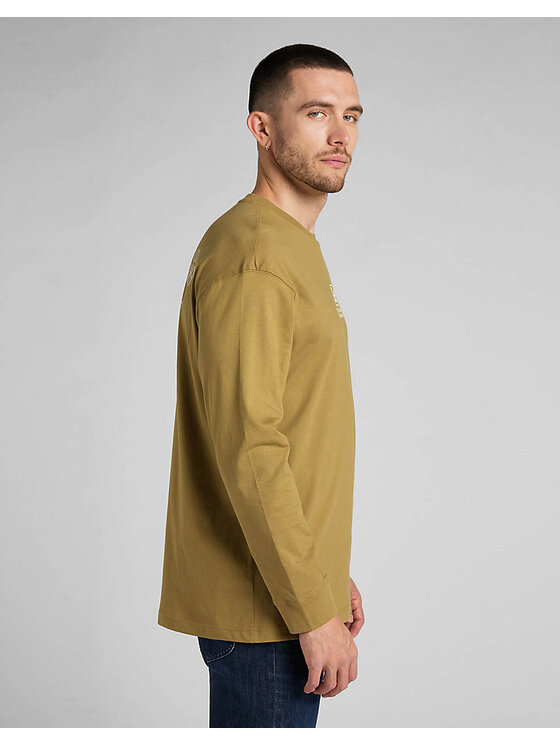 Lee Lee T-Shirt LS LOGO LOOSE TEE Żółty Regular Fit