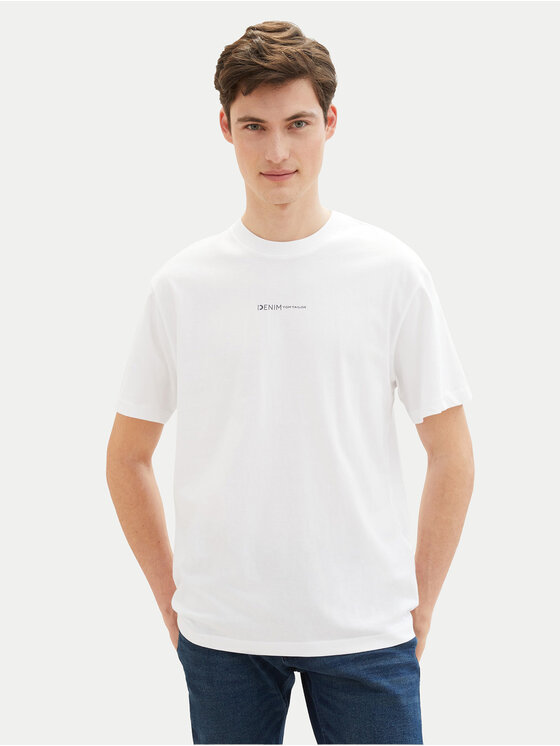 Tom Tailor Denim Tom Tailor Denim T-Shirt 1040880 Bílá Relaxed Fit
