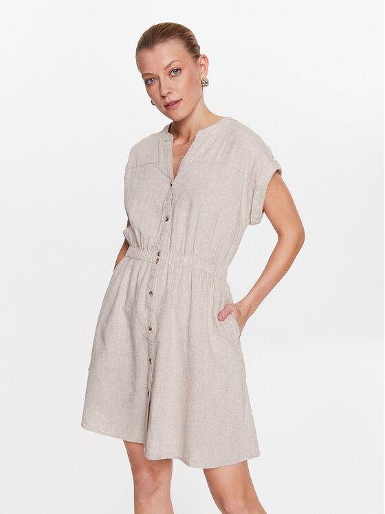 Moss Copenhagen Vsakodnevna obleka 17502 Bež Basic Fit