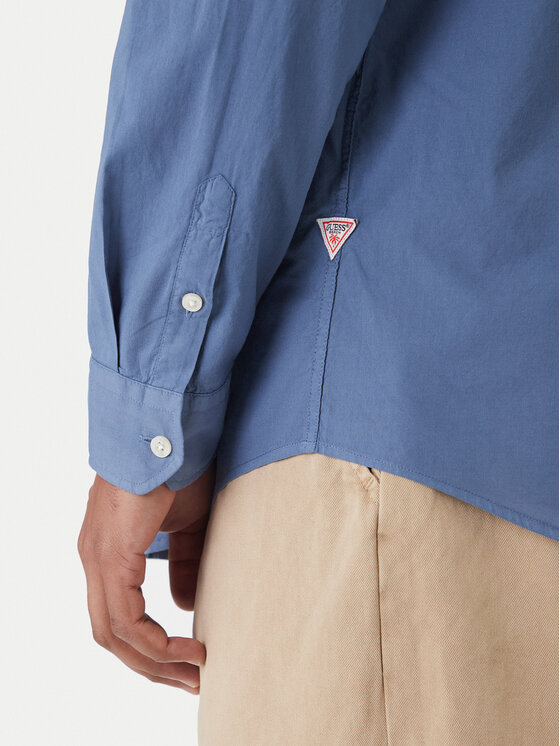 Guess Guess Srajca F6GH02 WN861 Modra Regular Fit