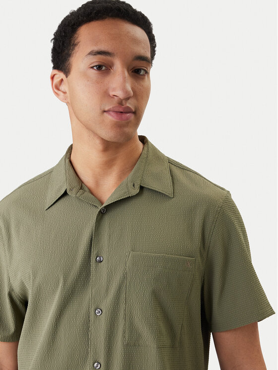 Calvin Klein Calvin Klein Koszula LV04LF109G Zielony Classic Fit